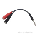 Splitter TRS/TS para cabo feminino de 6,35 mm duplo